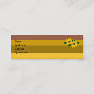 Sunflowers and Golden Stripes Mini Business Card