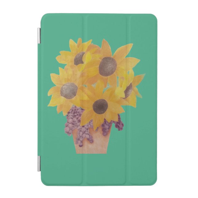 Sunflowers and Grapes Faux Wrapped Canvas Print iPad Mini Cover (Front)