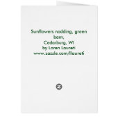 Sunflowers and green barn, envelope included cards (Back)