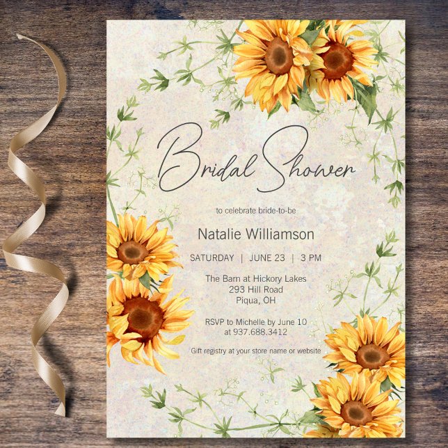 Sunflowers and Greenery Bridal Shower  Invitation (Creator Uploaded)