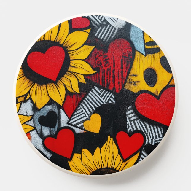 sunflowers and hearts PopSocket (Popsocket)