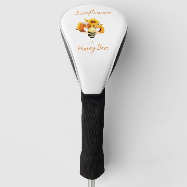 Sunflowers and Honeybees  Golf Head Cover (Front)