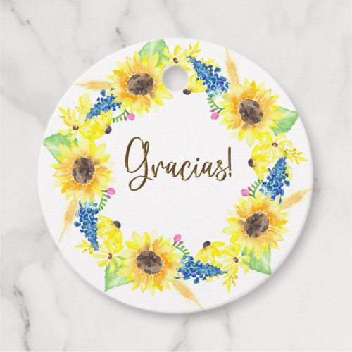 Sunflowers and Hyacinths Yellow Blue Favor Tags