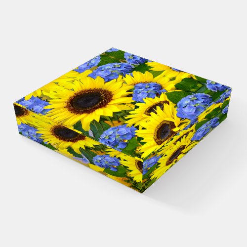 Sunflowers and Hydrangeas Paperweight