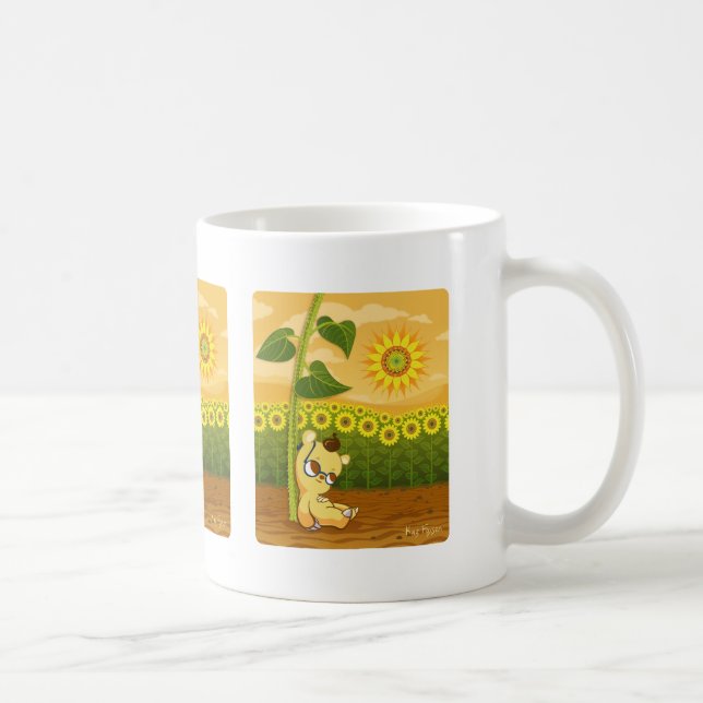 Sunflowers and Kawaii Bear Coffee Mug (Right)