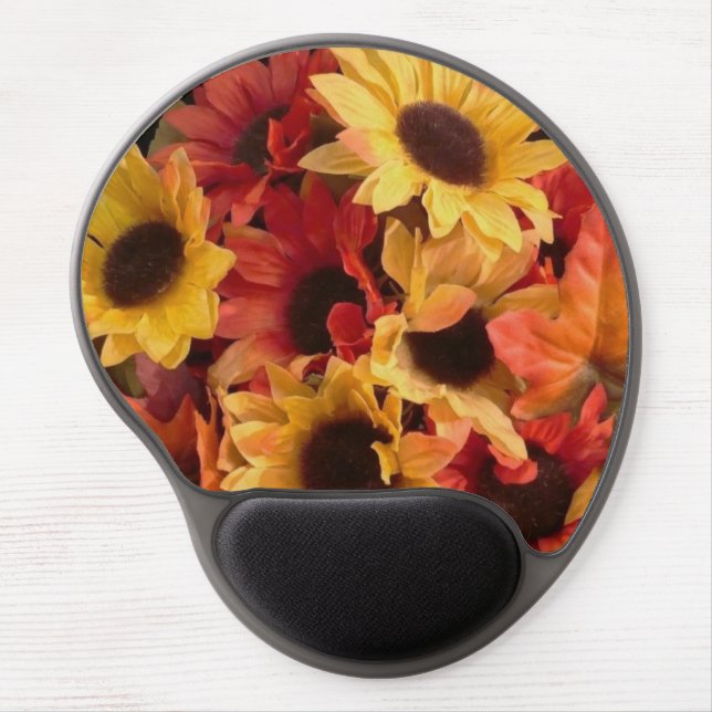 Sunflowers and leaves mousepad. gel mouse pad (Front)
