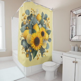 Sunflowers and Lemons Autumn Arrangement Shower Curtain