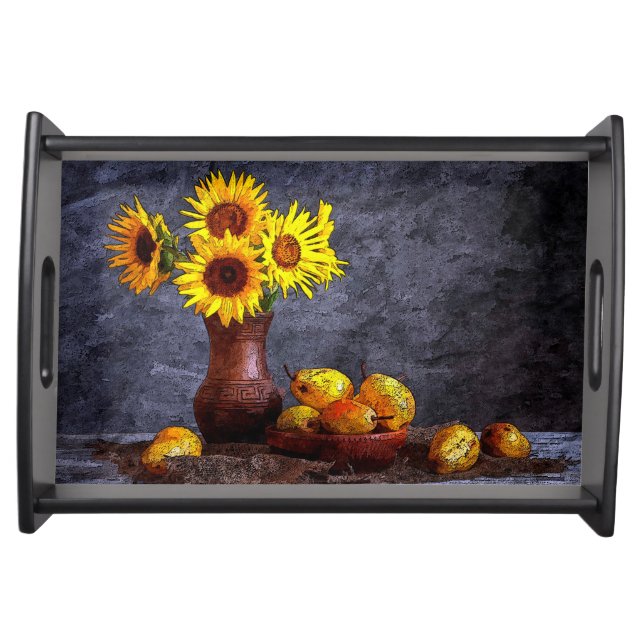 Sunflowers and Pears Serving Tray (Front)