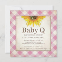 Sunflowers and Pink Gingham Baby Shower