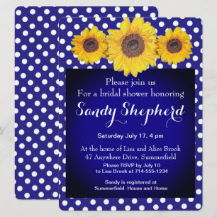 Sunflowers and polka dots no5 invitation