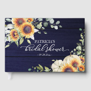 Sunflowers and Pumpkin Fall Bridal Shower Guest Book