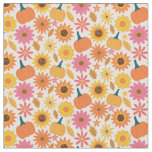 Sunflowers and Pumpkins Autumn Pattern Fabric