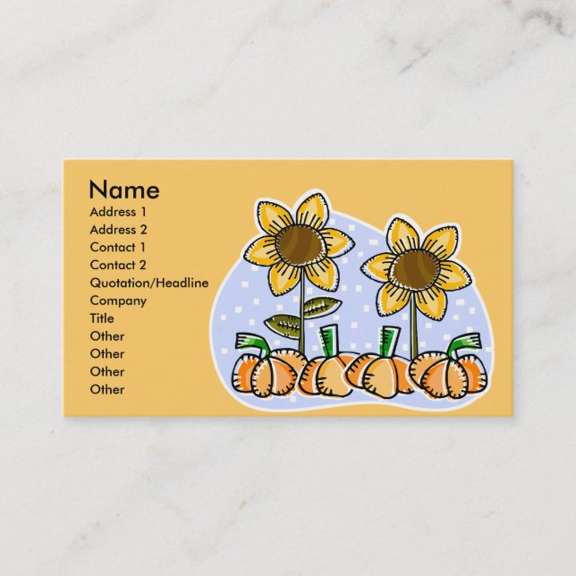 Sunflowers and Pumpkins Business Card (Front)