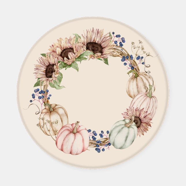 Sunflowers and Pumpkins Coaster Set (Single)