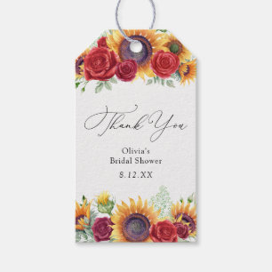 Sunflowers and Roses Thank you Favor Tag