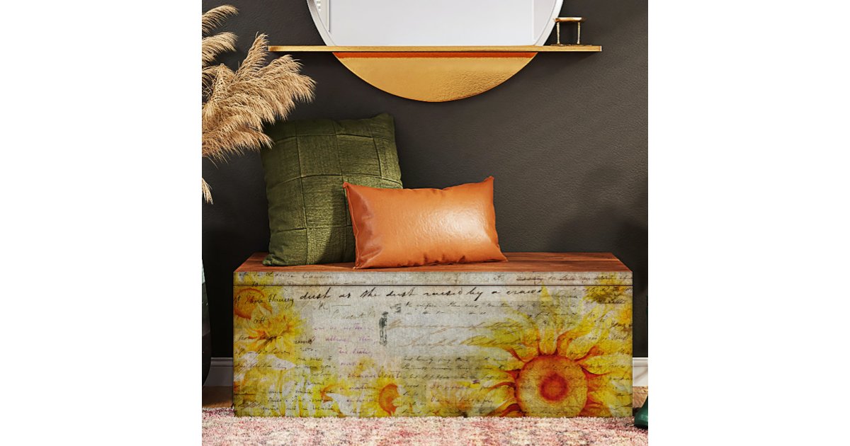Sunflowers and Script Handwriting Decoupage Tissue Paper | Zazzle