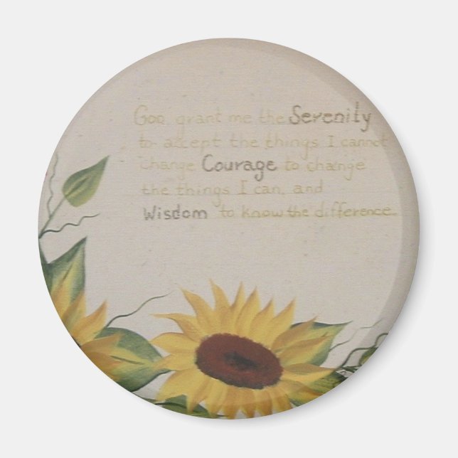 Sunflowers and Serenity Prayer Magnet (Front)