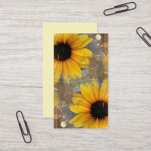 Sunflowers and Stars Business Card (Front/Back In Situ)