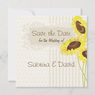Sunflowers And Stripes Collection Save the Date