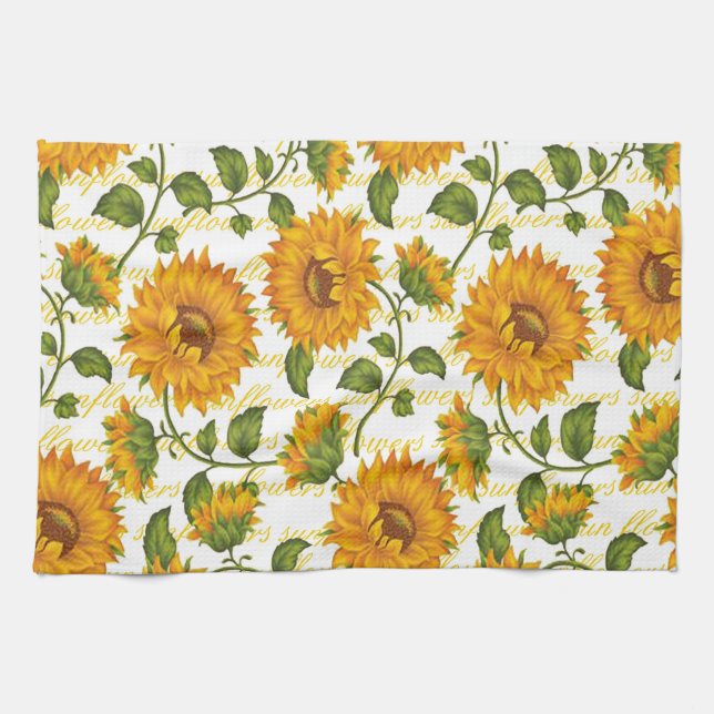Sunflowers and text towel (Horizontal)