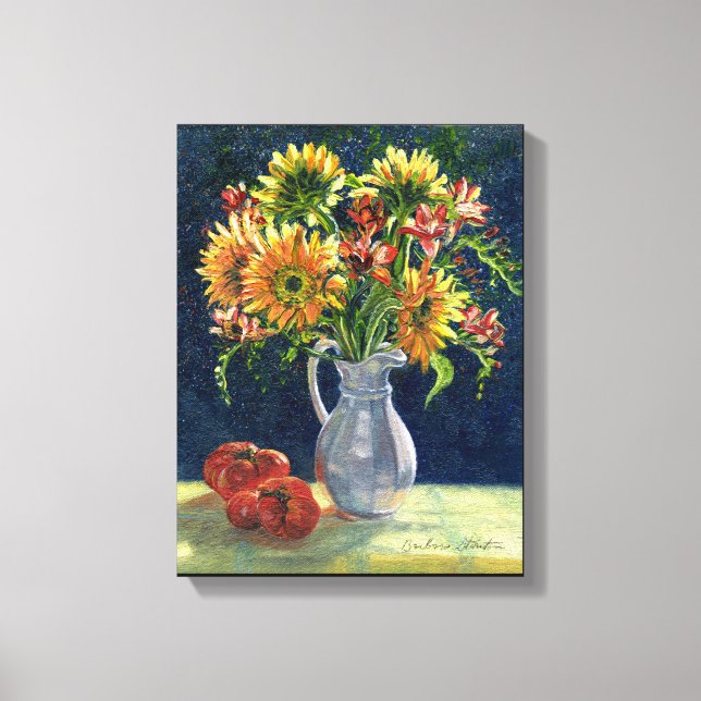 "Sunflowers And Tomatoes" Canvas Print (Front)
