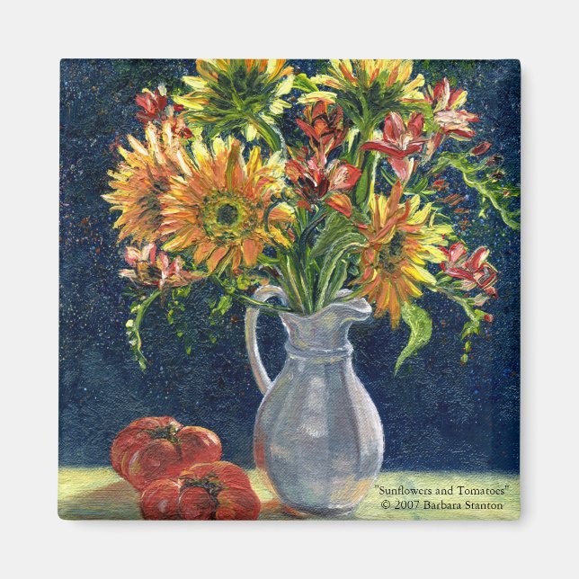 "Sunflowers and Tomatoes" Magnet (Front)
