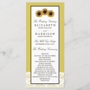 Sunflowers and Vintage Lace Wedding Program