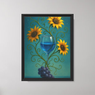 Sunflowers and Wine Fantasy Art Canvas Print
