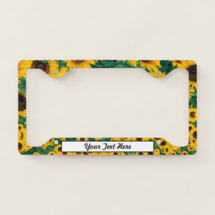 Sunflowers and Your Text License Plate Frame