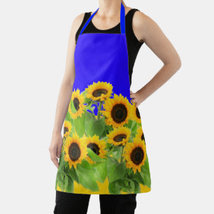 Sunflowers Apron - Ukrainian Flag Colors - Freedom