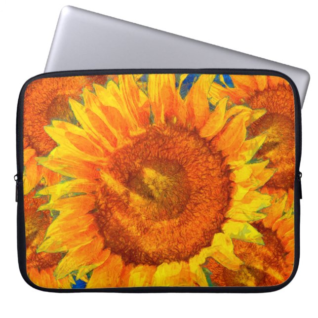 Sunflowers arrangement. Van Gogh style imitation.  Laptop Sleeve (Front)