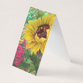 Sunflowers Art Book Folded Bookmark  Business Card