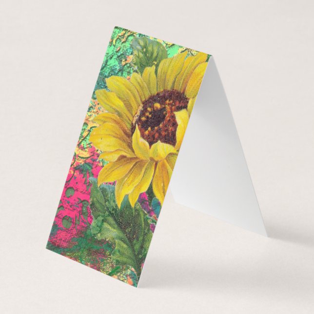Sunflowers Art Book Folded Bookmark  Business Card (Front)