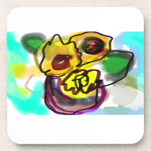 Sunflowers art cool beverage coaster