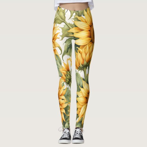 Sunflowers Art  Leggings