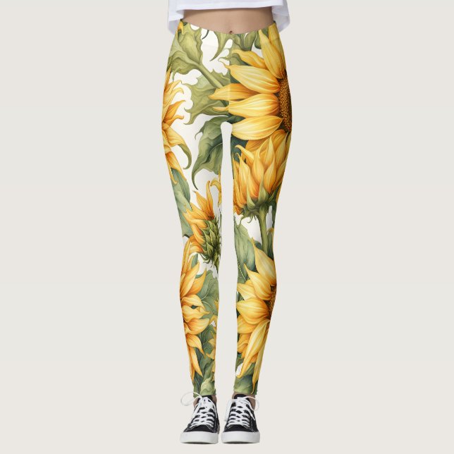 Sunflowers Art  Leggings (Front)