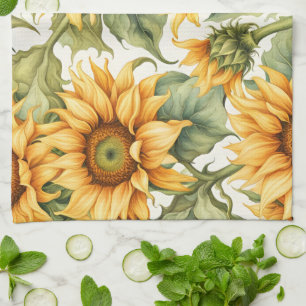 Sunflowers Art Pattern Design Kitchen Towel