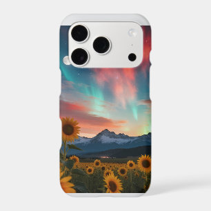 Sunflowers at Dusk: Moonrise Over the Mountain iPhone 17 Pro Case