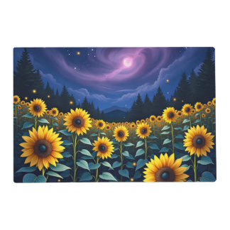 Sunflowers at Night Laminated Placemat