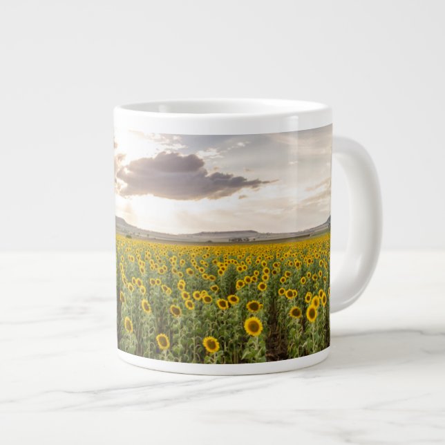 Sunflowers at Sunset Giant Coffee Mug (Front Right)