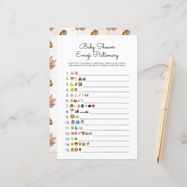 Sunflowers Autumn Baby Shower Emoji Paper Sheet (Front/Back In Situ)