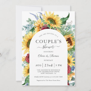 Sunflowers Autumn Floral Couple's Shower Invitation