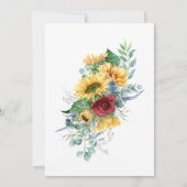 Sunflowers Autumn Floral Outdoor Baby Shower Invitation (Back)