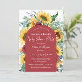 Sunflowers Autumn Floral Outdoor Baby Shower Invitation (Standing Front)