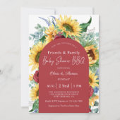 Sunflowers Autumn Floral Outdoor Baby Shower Invitation (Front)
