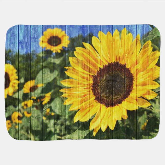 Sunflowers  baby blanket (Horizontal)
