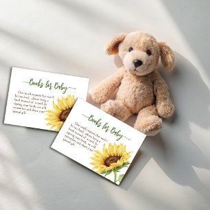 Sunflowers baby in bloom baby shower book request enclosure card