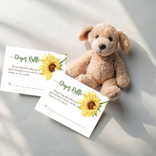 Sunflowers baby in bloom baby shower diaper raffle enclosure card