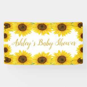 Sunflowers Baby Shower Backdrop Boho Floral Prop Banner