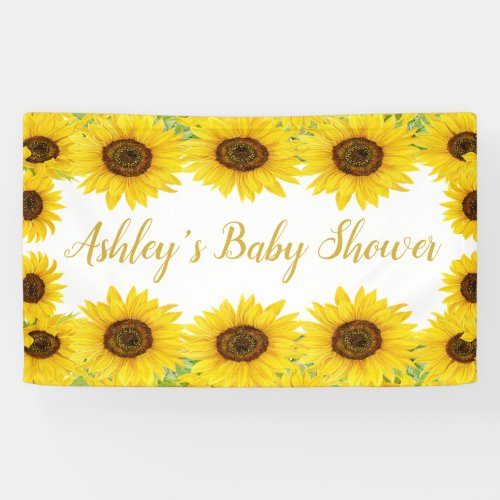 Sunflowers Baby Shower Backdrop Boho Floral Prop Banner
